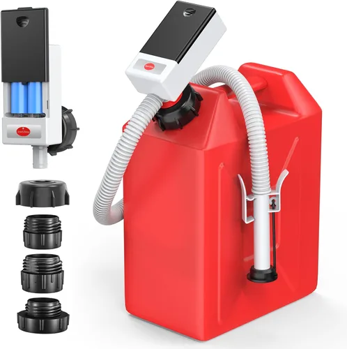 Miniatura 8 de Bomba automática de transferencia de combustible con sensor de parada automática, bomba de gasolina portátil rápida y segura con 3 adaptadores