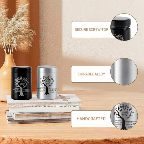 Miniatura 4 de Mini urnas de cremación para cenizas humanas, juego de 8 urnas pequeñas de recuerdo para compartir, aleación de aluminio, soporte decorativo