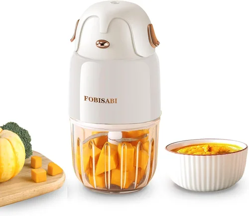 Fabricante de Alimentos para Bebés - Procesador y Mezclador para Comidas Frescas, Frutas, Verduras, Carne y Puré (Blanco)