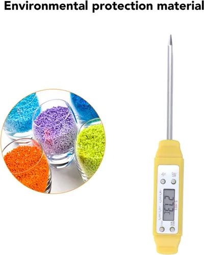 Miniatura 9 de Akozon Termómetro digital para alimentos Pluma de calibración automática Termómetro electrónico de bolsillo de alta precisión Amarillo para el hogar