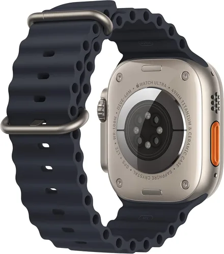 Miniatura 3 de Apple Reloj inteligente Ultra [GPS + celular de 1.929 in] con caja de titanio resistente y banda de medianoche del océano. Monitor de fitness