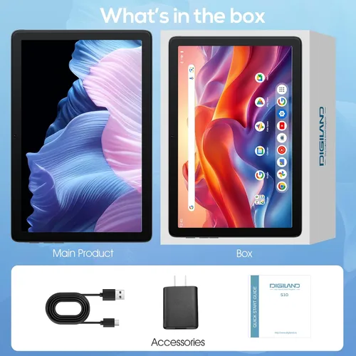 Miniatura 8 de Tablet Android 2025, tabletas Android 14 de 10.1 pulgadas con Octa-Core, 10GB+64GB, batería de 6000mAh, cámara de 5MP+8MP, pantalla IPS HD de 800 x