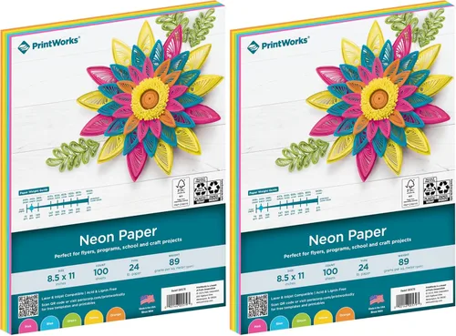 Miniatura 13 de PrintWorks Cartulina brillante de 8.5 x 11 pulgadas, 50 hojas, 5 colores primarios surtidos, ideal para proyectos escolares y artesanales, 65 lb/176