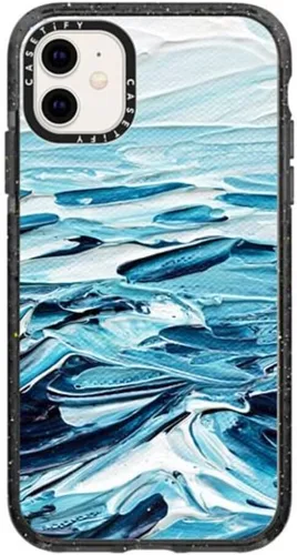 Miniatura 158 de CASETiFY Impact - Funda para iPhone 11 - Flower Power Retro - Negro Transparente