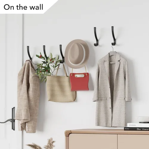 Miniatura 5 de saffruff Ganchos de montaje en pared, ganchos de metal resistentes para colgar ropa, mochila, bolsa, toalla y chaqueta, fuerte gancho de armario