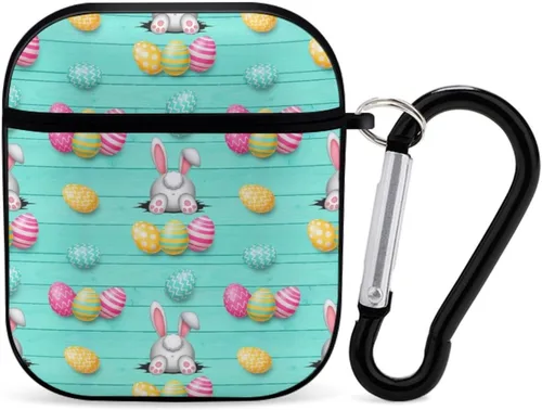 Miniatura 26 de Funda protectora de silicona compatible con AirPods 2 y 1 (camuflaje militar de camuflaje frío)