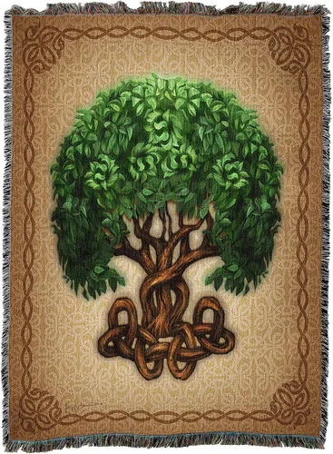 Miniatura 4 de Pure Country Weavers Brigid Ashwood - Manta de árbol de la vida celta – Manta de regalo tejida de algodón – Fabricado en los Estados Unidos