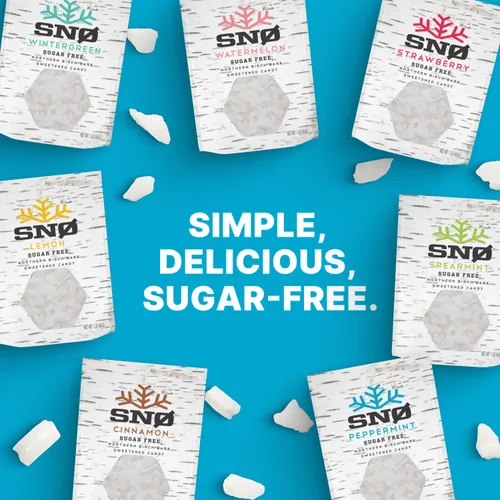 Miniatura 8 de SNØ - Chips de caramelo de xilitol de menta piperita Apoyo para la salud oral Xilitol de abedul puro Sin azúcar, bajo en carbohidratos, apto