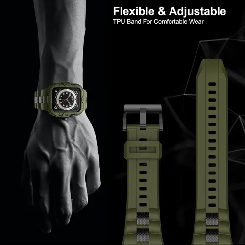 Miniatura 5 de Correas compatibles con Apple Watch Band 46mm 45mm 44mm 42mm, correa deportiva para hombres con funda protectora para Watch Series 11 10 9 8 7/ SE