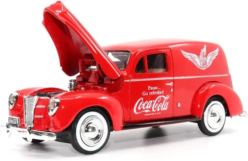 Miniatura 3 de Motor city classics Coca-Cola Diecast coleccionable Furgoneta Ford Delivery 1940 con enfriador Modelo a escala 1:24 fundido a presión 424195