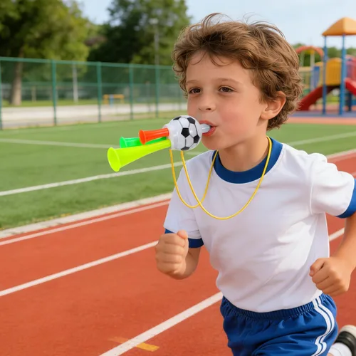 Miniatura 7 de Bocina de estadio Vuvuzela de 10 piezas: mini bocina de aire de plástico fuerte fabricante de ruido para fanáticos del fútbol niños para eventos