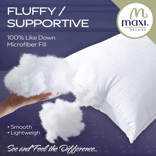 Miniatura 7 de Almohada de plumón alternativo, Five Star, tela 100% de algodón, un artículo imprescindible., Algodón, Blanco, Estándar