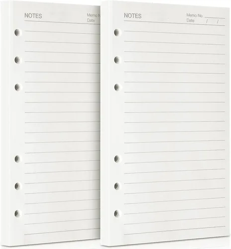 Miniatura 11 de Papel de recambio A6, 320 páginas A6, hojas sueltas, 6 agujeros, repuestos para cuaderno de 6 anillas rellenables, planificador, diario, pintura
