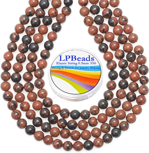 Miniatura 28 de LPBeads 100 Cuentas de 8mm Cuentas Redondas Naturales de Chakra, Cuentas Sueltas de Piedra Preciosa Redondas para Hacer Joyas con Cordón Elástico
