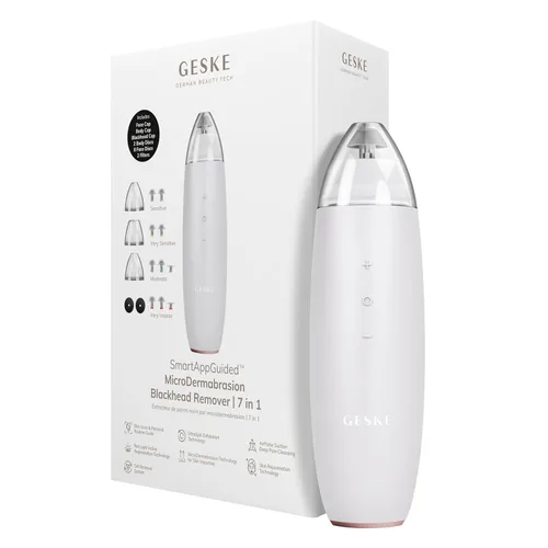 Miniatura 11 de GESKE SmartAppGuided™ MicroDermabrasion Blackhead Remover 7 en 1 Removedor de puntos negros Limpiador eléctrico de poros Innovadora taza