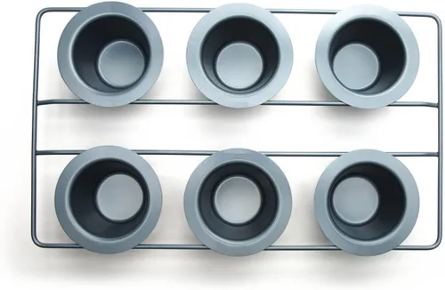 Miniatura 10 de Fox Run Molde Antiadherente para Popovers, Molde para Pudín Yorkshire de 6 Tazas, Gris