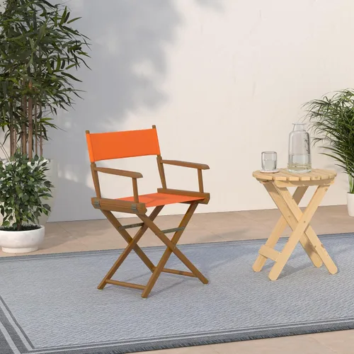 Miniatura 2 de Casual Home - Silla de director de 18.0 in, marco de roble miel con lienzo color mandarina