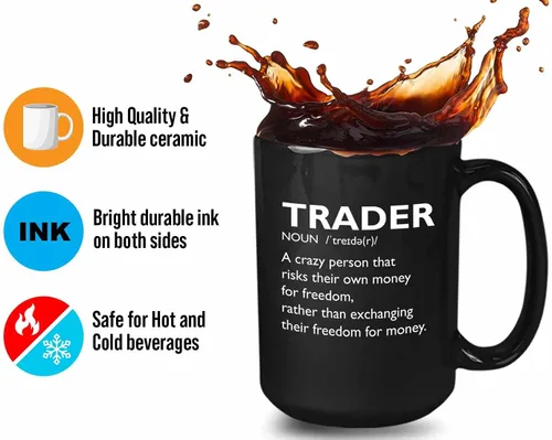 Miniatura 4 de Taza de café del mercado de valores – Definición del comerciante Crazy Person – Day Trader Brokers Asesor financiero Inversor Ahorro de oficina