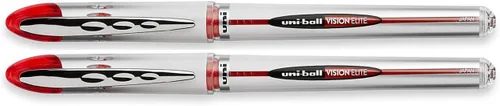 Uniball Vision Elite - Bolígrafo de bola rodante, color rojo, 2 bolígrafos por pedido 69023