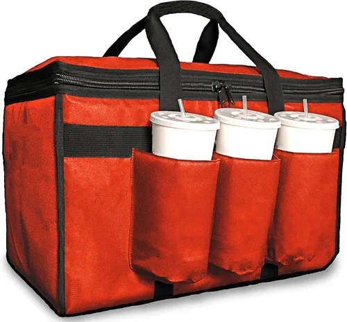 Miniatura 7 de FRESHIE Bolsa térmica para entrega de alimentos con portavasos/bebidas Premium, para Doordash, Uber Eats, Grubhub, bolsa de pizza, catering