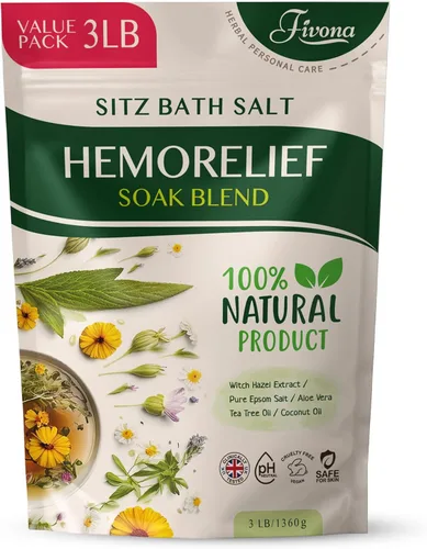 Miniatura 10 de Fivona Kit de baño 2 en 1 sobre el asiento del inodoro con mezcla de sal de Epsom con aceites esenciales para hemorroides y cuidado posparto, ideal