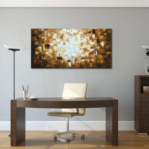 Miniatura 6 de Pinturas al óleo abstractas texturizadas sobre lienzo Decoración moderna del arte para la pared
