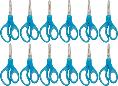 Miniatura 2 de Scotch tijeras de 5" con punta desafilada y tacto suave para niños, color púrpura, paquete de 12 unidades para profesores, ideal para suministros