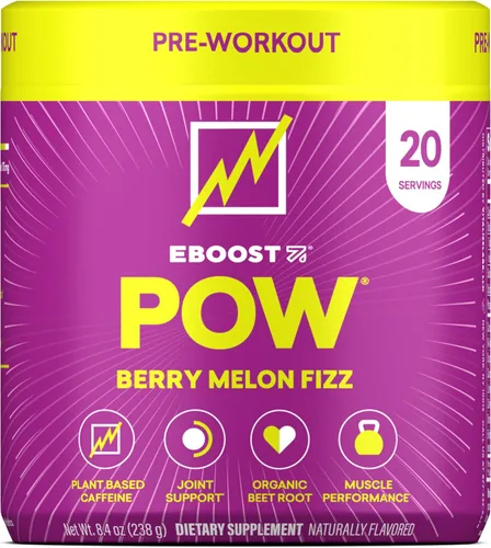Miniatura 14 de EBOOST POW Natural - Polvo de preentrenamiento – 20 porciones – Tropical Punch – Un suplemento de preentrenamiento para el rendimiento, apoyo