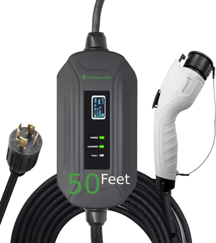 Miniatura 17 de PRIMECOM - Cargador de vehículo eléctrico de nivel 2 (EV) (220 V/240 voltios, 16 amperios), cargador portátil EVSE inteligente para automóvil, 30