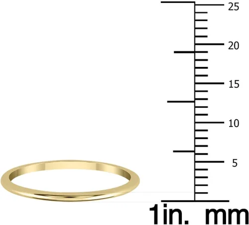 Miniatura 3 de Anillo de boda de 1mm de grosor abovedado en oro amarillo de 14K