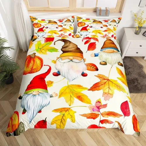 Miniatura 9 de Erosebridal Juego de ropa de cama de Navidad tamaño individual, bonita funda de edredón enana de Papá Noel de dibujos animados para niños, funda