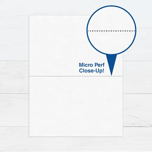 Miniatura 6 de PrintWorks Papel perforado profesional de media hoja de 8.5 x 11 pulgadas, perfecto para W-2, 1099 y uso de declaraciones, fabricado en los Estados