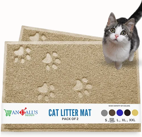 Miniatura 32 de Andalus Tapete Pequeño para Arena de Gatos, Paquete de 1 - Impermeable, Antideslizante y Fácil de Limpiar, Tapete para Caja de Arena de Gatos