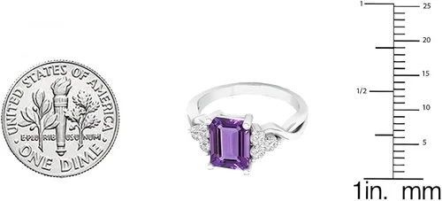 Miniatura 3 de Dazzlingrock Collection Anillo de compromiso de oro blanco de 18 quilates de 0.315 x 0.236in con zafiro blanco redondo para mujer