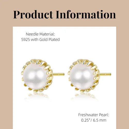 Miniatura 44 de Aretes de perlas para mujer, perlas redondas blancas, aretes de oro envueltos de alambre, joyería hecha a mano para mamá, amante y ella