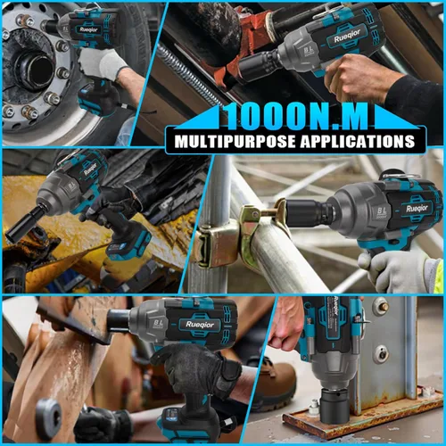 Miniatura 6 de Cordless Impact Wrench 1/2" Compatible with Makita 18V Battery, Impact Wrench 1000FT-LBS(1360N.m) High Torque Brushless Electric Impact Power Impact