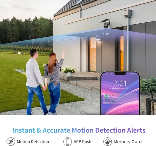 Miniatura 7 de SOLIOM S600 3G/4G LTE Cámara de Seguridad Celular con Energía Solar Inalámbrica para Exteriores, Panorámica Inclinable Vista 360° Reflector, Visión