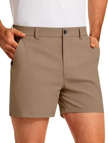 Miniatura 8 de PULI Pantalones cortos de golf para hombre con entrepierna de 5 pulgadas, elásticos, pantalones cortos de vestir casuales con bolsillos