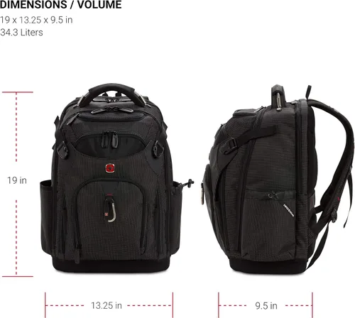 Miniatura 6 de SwissGear Mochila de bolsa de herramientas, se adapta hasta, Negro, Grande