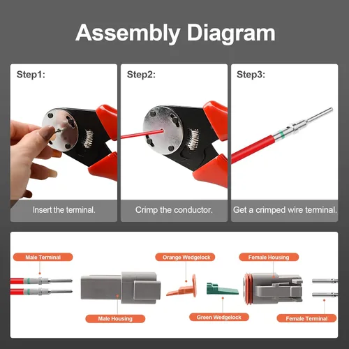 Miniatura 7 de Kit de conectores DT Deutsch gris de 452 piezas, 2 3 4 6 8 12 pines, impermeable, herramienta de extracción de conector DT, herramientas