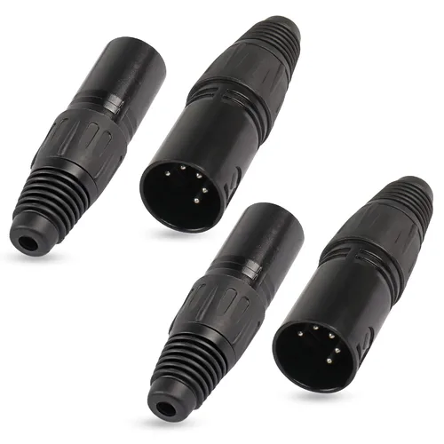 Miniatura 9 de XMSJSIY Conectores XLR hembra de 4 pines, conector de micrófono de audio XLR-F de 4 pines, conectores de cable XLR de repuesto, enchufe F de audio