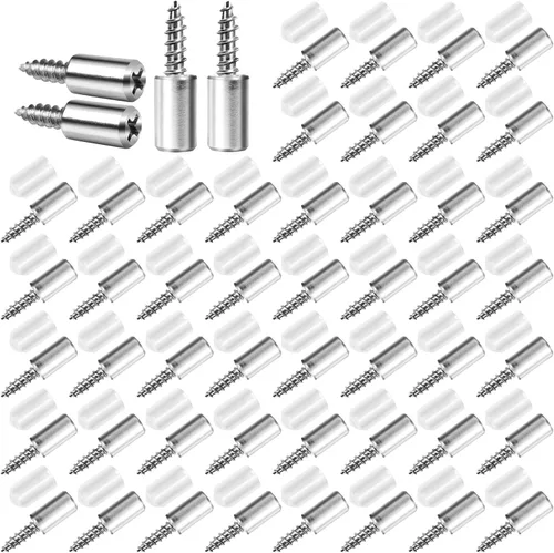 60 pines de estante con funda antideslizante, clavijas de soporte de estante de tornillo autorroscantes para cocina y estantería, gabinete, muebles,