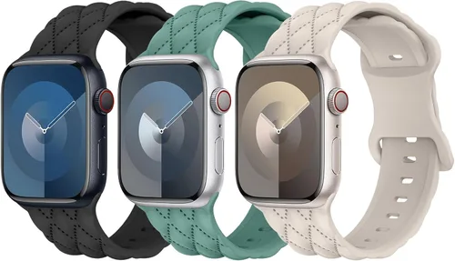 Miniatura 11 de Correa de silicona para Apple Watch para mujer de 1.575 in 1.496 in 1.614 in 1.732 in 1.811 in 1.772 in 1.654 in, correa deportiva de repuesto