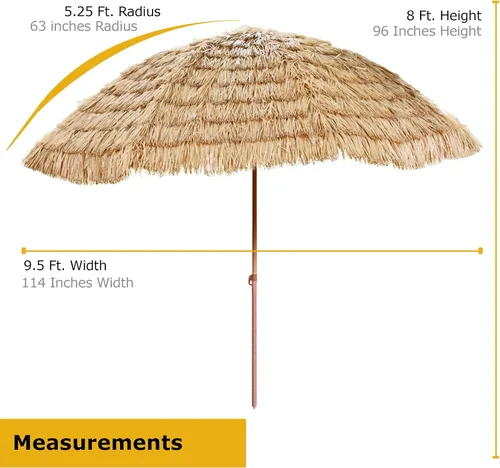 Miniatura 4 de FOREVER BAMBOO Tiki Thatch - Sombrilla de playa y patio – Palapa estilo hawaiano con protección UV
