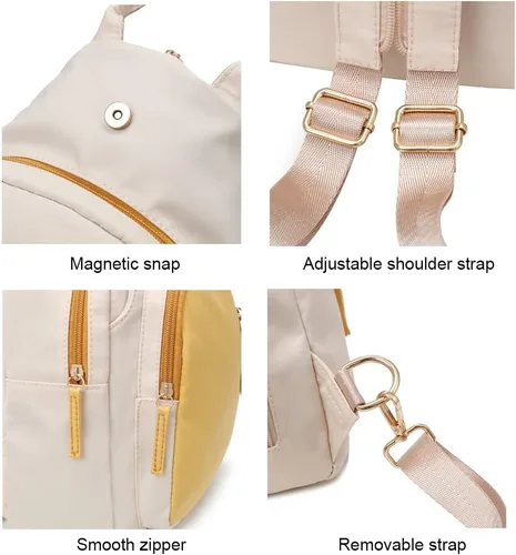 Miniatura 7 de zhongningyifeng Mochila pequeña para mujer, mini mochila de viaje de nailon, bolsa de hombro, bonita y ligera para mujer