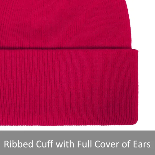 Miniatura 6 de Muryobao Paquete de 2 gorros de punto cálidos para mujer de invierno suaves elásticos para clima frío
