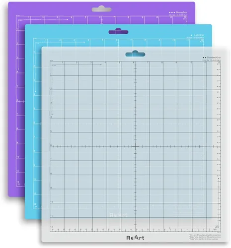 Miniatura 9 de ReArt Alfombrilla de corte para Silhouette Cameo, 3 paquetes de 12 x 12 pulgadas, juego de alfombrillas de corte adhesivas de agarre estándar