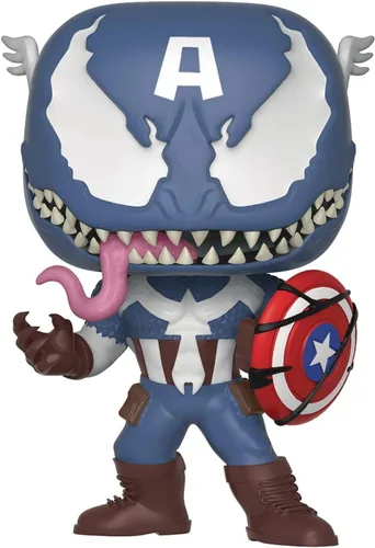 Miniatura 5 de POP Marvel: Venom - Figura de vinilo venomizada del Capitán América Funko (empaquetada con funda protectora de caja compatible), multicolor, 3.75