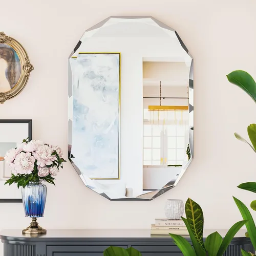 Miniatura 12 de Suidia Espejo de baño, espejo de pared de 20 x 30 pulgadas, espejo de baño sin marco con borde biselado para dormitorio, sala de estar, entrada