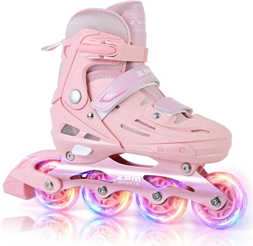 Miniatura 17 de 2PM SPORTS Patines en línea para niños y niñas de edades 5-8, 8-12, 3-5, 4-8, 6-12 con ruedas que se iluminan, patines de ruedas ajustables